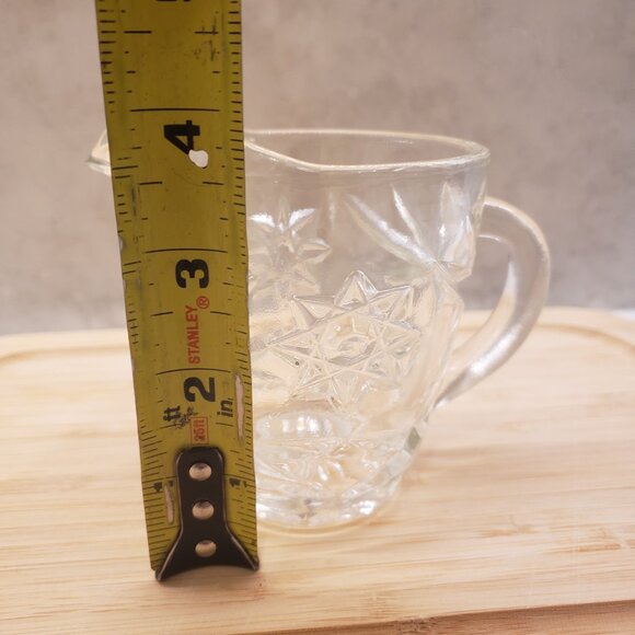Vintage 1960s Anchor Hocking Prescut Clear Glass Creamer Star Design - Picture 6 of 7